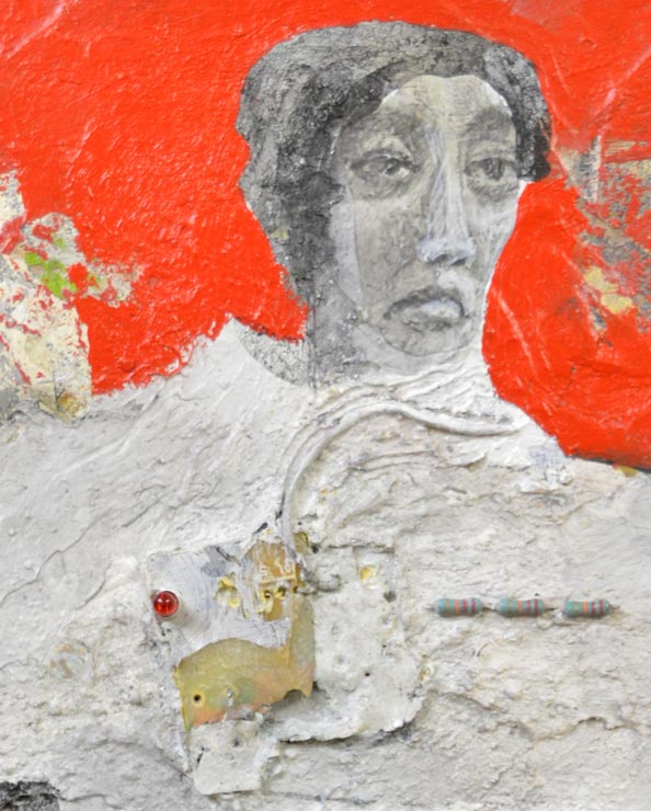 川畑 盛邦「my portrait 1」ミスクトメディア・コラージュ 拡大部分1