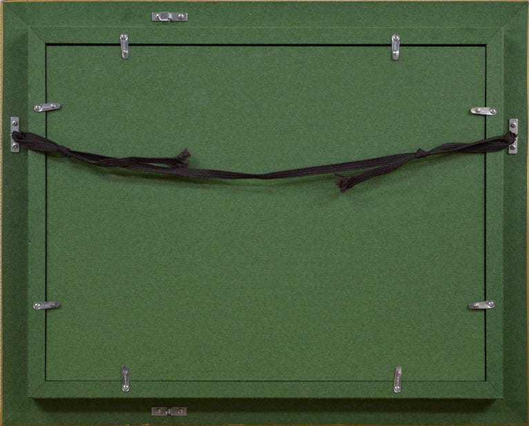 川村正男「跳ね橋風景」油絵・F4号 額縁裏側部分