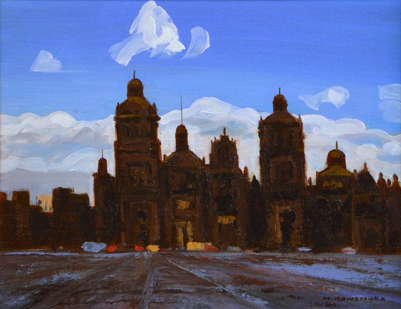 川村正男「メキシコ暮色」油絵・F6号 拡大部分