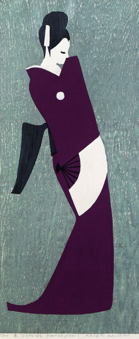 河野薫「滝 DANCING FIGURE(TAKI)」木版画 作品全体拡大画像