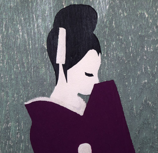 河野薫「滝 DANCING FIGURE(TAKI)」木版画 拡大画像1