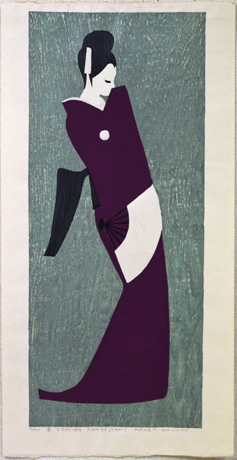 河野薫「滝 DANCING FIGURE(TAKI)」木版画 シート全体画像(表)