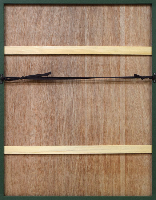 河野薫「丹頂」木版画 額縁裏側画像