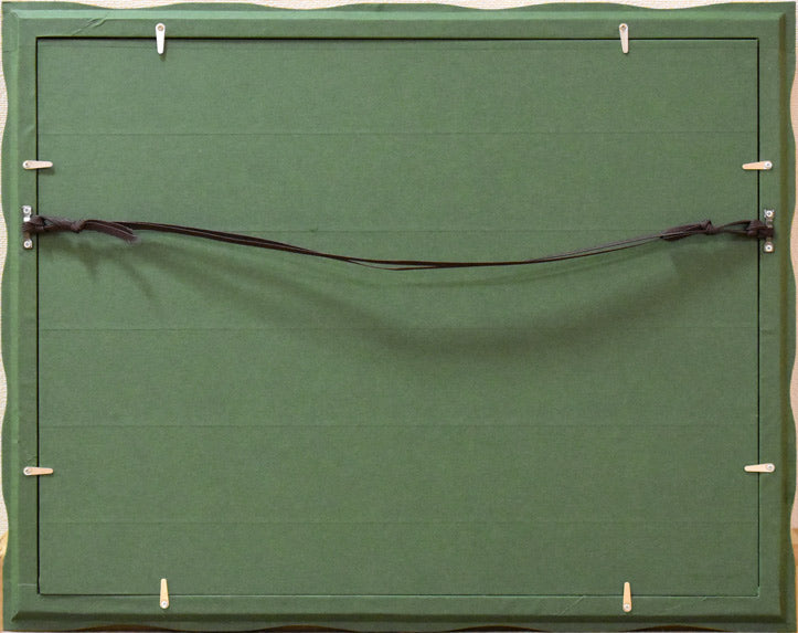 川島理一郎「中国風景」水彩画 額縁裏側部分