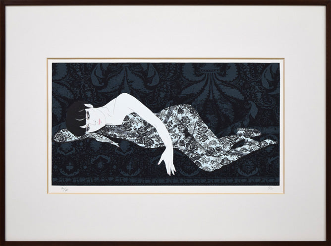 加山又造「レースの裸婦2」リトグラフ