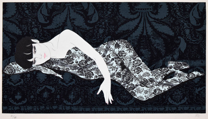 加山又造「レースの裸婦2」リトグラフ 作品全体拡大画像