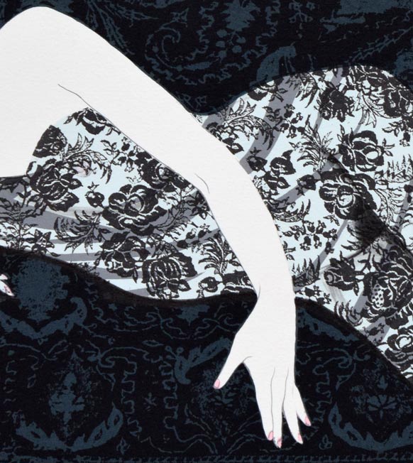 加山又造「レースの裸婦2」リトグラフ 拡大画像2