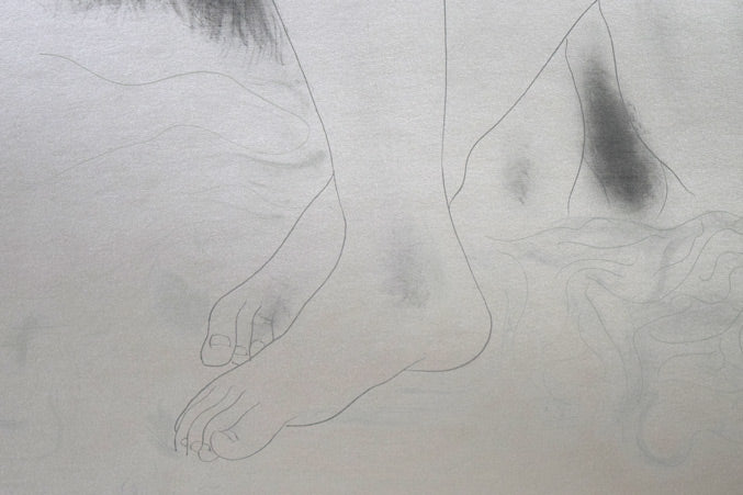 加山又造「うずくまる女」リトグラフ 拡大画像2