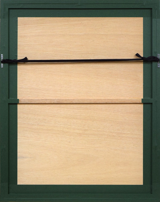 加山又造「うずくまる女」リトグラフ 額縁裏側画像