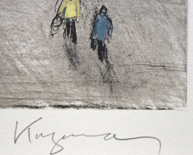 風間完「街(A)」リトグラフ 本人直筆鉛筆サイン拡大画像