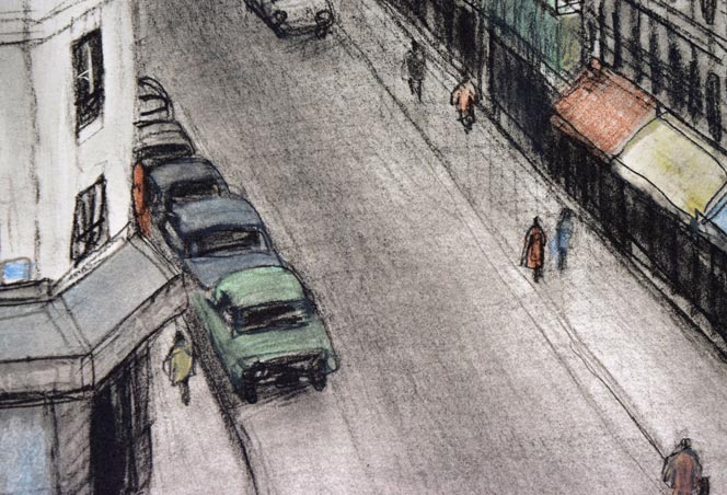 風間完「街(A)」リトグラフ 拡大画像5