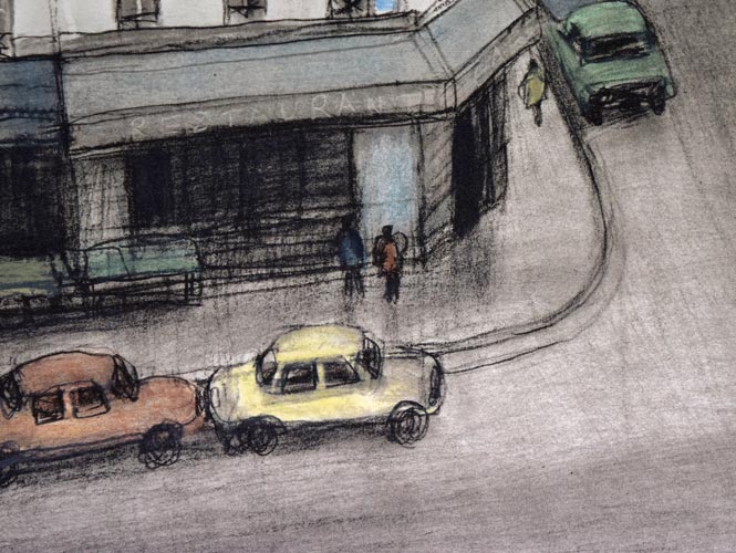 風間完「街(A)」リトグラフ 拡大画像6