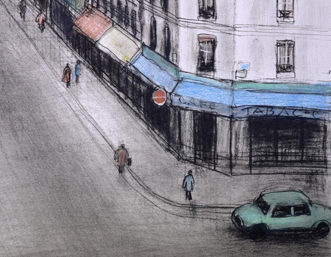 風間完「街(A)」リトグラフ 拡大画像7