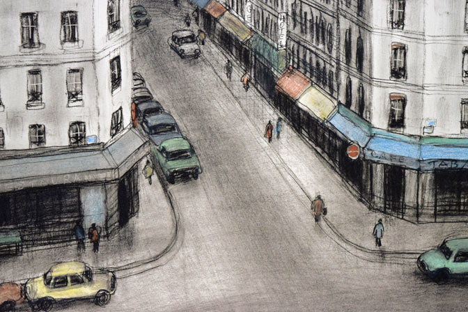 風間完「街(A)」リトグラフ 拡大画像3