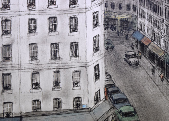 風間完「街(A)」リトグラフ 拡大画像4