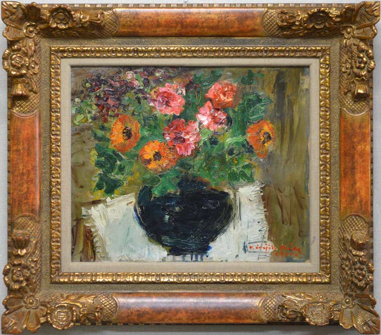 木田金次郎「アネモネ」油絵・F8号・1955年作