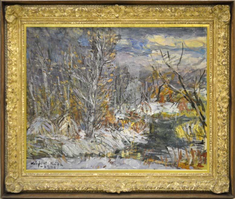 木田金次郎「疎林」油絵・F30号・1961年作