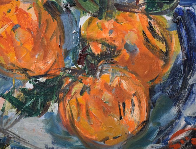 木田金次郎「蜜柑」油絵・F4号 拡大画像2