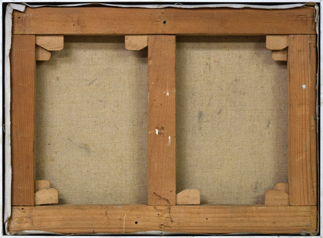 木田金次郎「蜜柑」油絵・F4号 キャンバス裏側画像