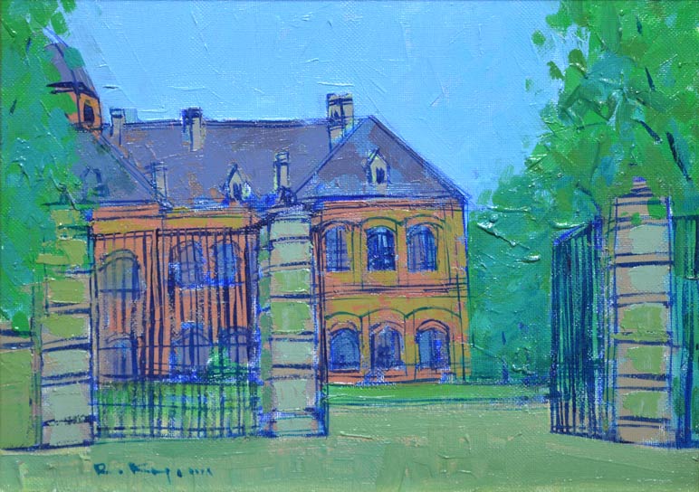 木嶋 良治「道庁」油絵・F4号 拡大部分