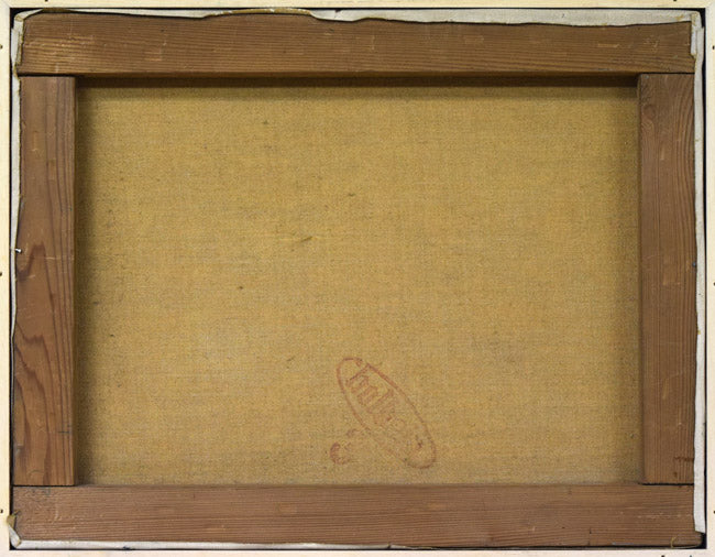 木嶋良治「サイロのある風景」油絵・F6号　キャンバス裏側画像