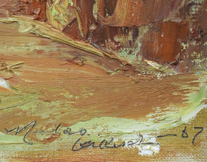 菊地又男「晩秋」油絵・F8号 サイン・年記(1967年作)拡大画像