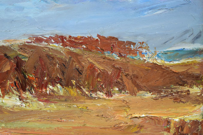 菊地又男「晩秋」油絵・F8号 拡大画像1