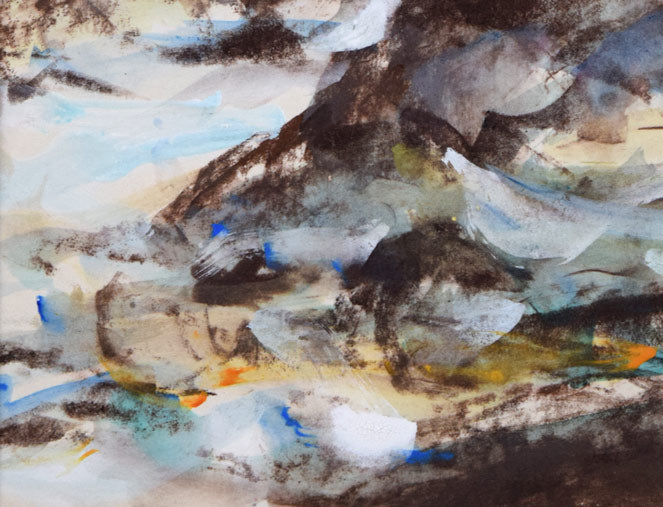 菊地又男「エリモ岬」水彩画 拡大画像3