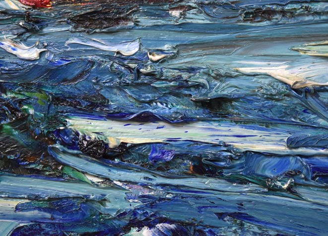 菊地又男「冬の網走港」油絵・F6号 拡大画像3