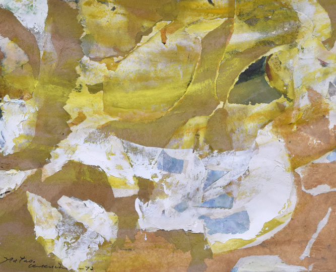 菊地又男「無題」油絵、コーラジュ作品・8号 作品全体拡大画像