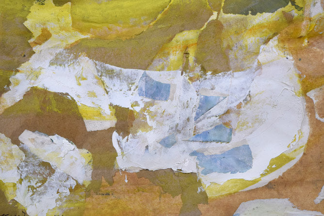 菊地又男「無題」油絵、コーラジュ作品・8号 拡大画像2