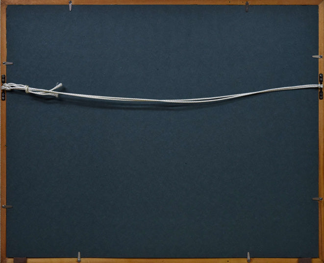 菊地又男「無題」油絵、コーラジュ作品・8号 額縁裏側画像