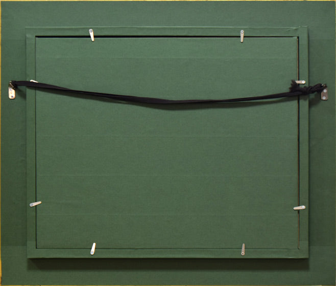 菊地又男「小樽港」油絵・F6号 額縁裏側画像