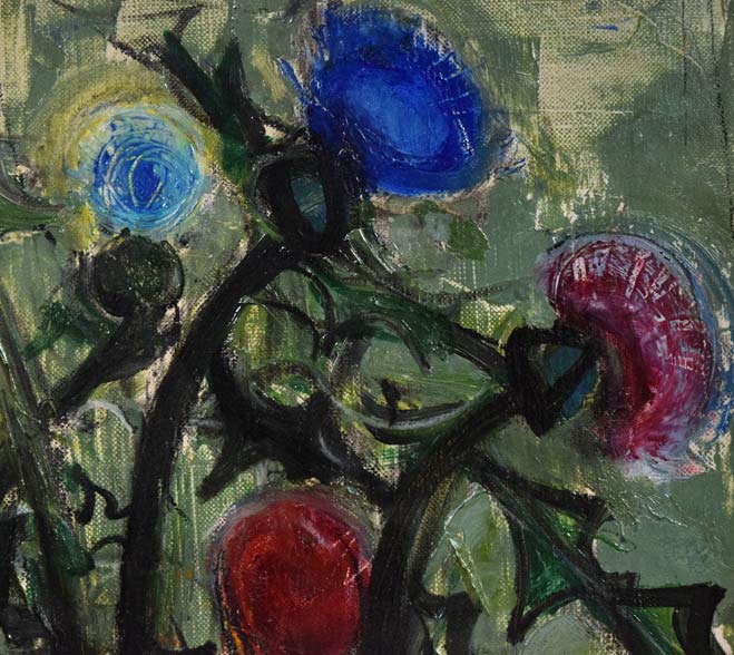 菊地精二「あざみ」油絵・P8号 拡大画像2