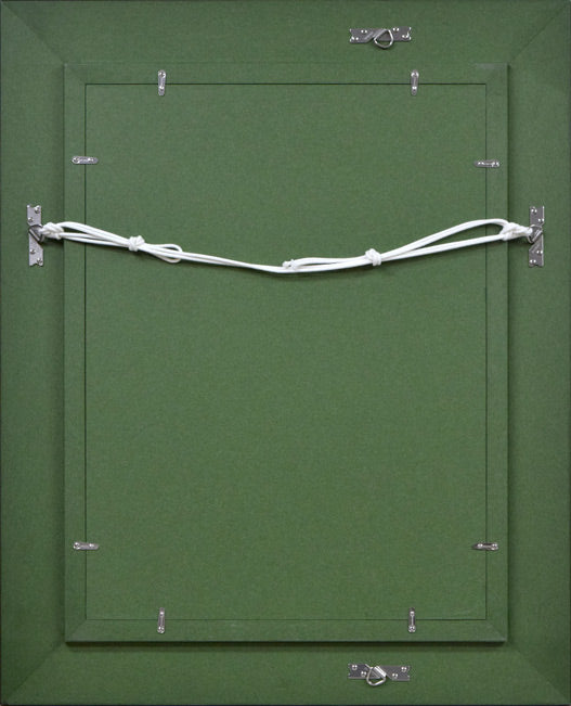 菊地精二「あざみ」油絵・P8号 額縁裏側画像