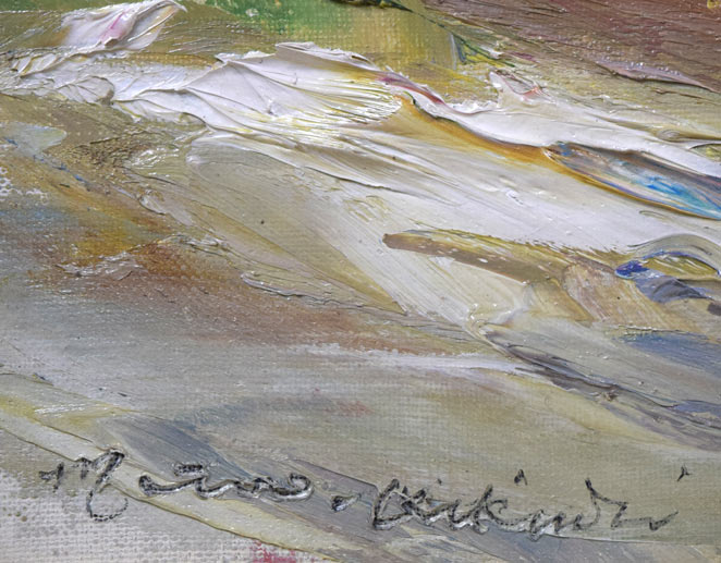 菊地又男「十勝岳の秋」油絵・F8号 サイン拡大画像