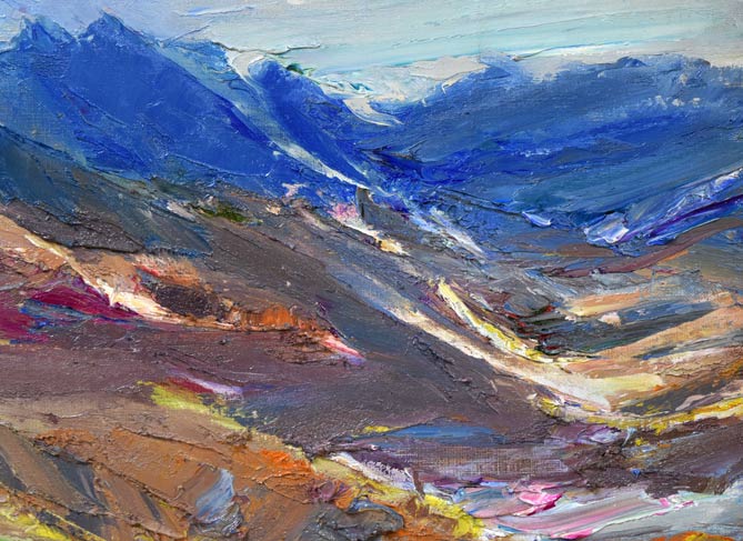 菊地又男「十勝岳の秋」油絵・F8号 拡大画像2