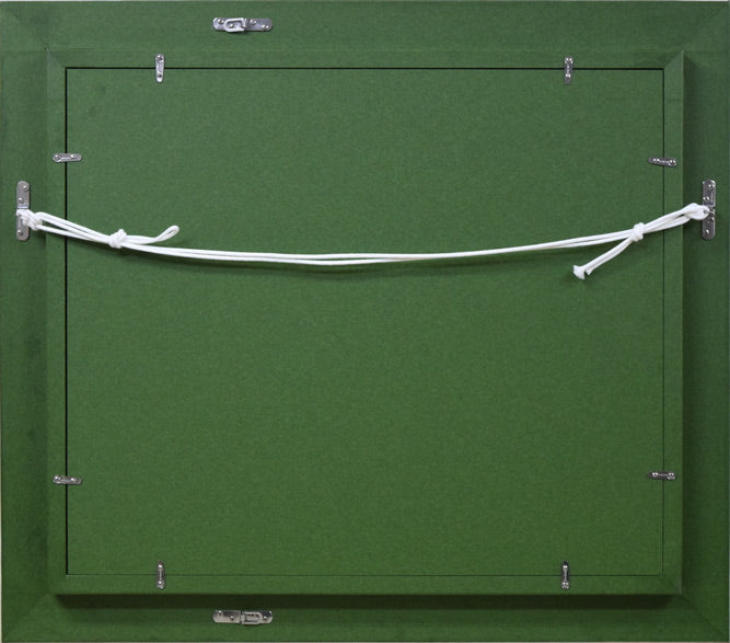 菊地又男「十勝岳の秋」油絵・F8号 額縁裏側画像