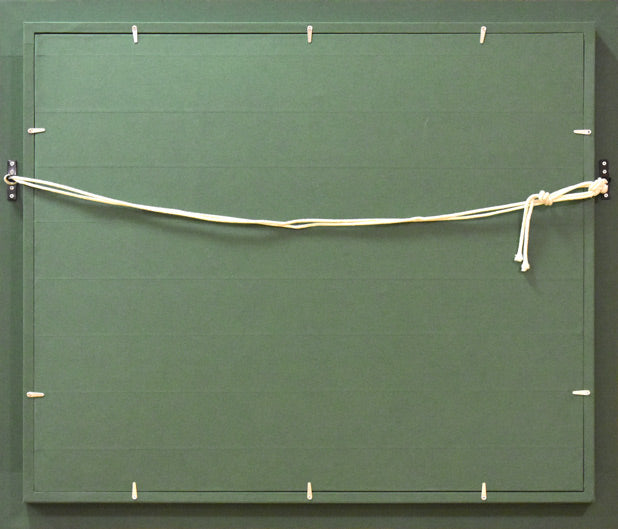 木村秀夫「雪の御岳渓谷(東京都青梅市)」油絵・F12号 額縁裏側部分