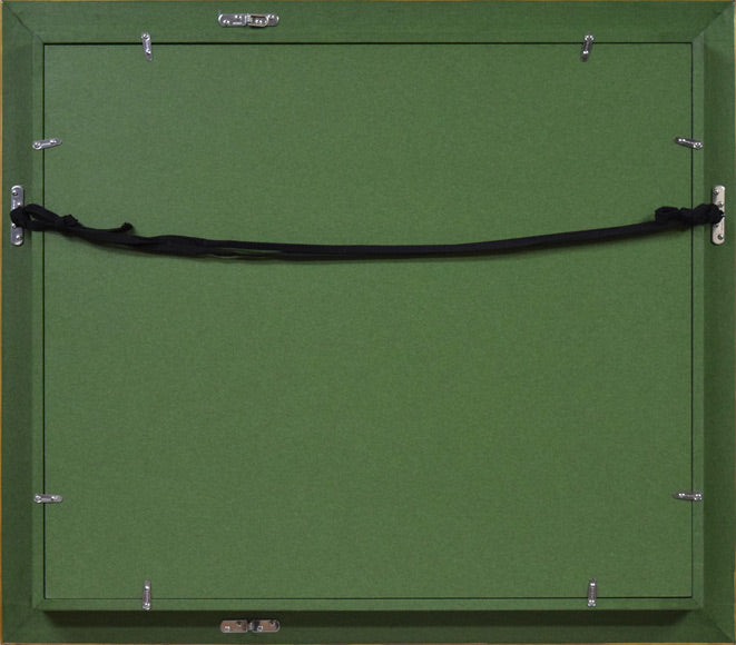 木村訓丈「夕立ちの後」油絵・F8号 額縁裏側画像