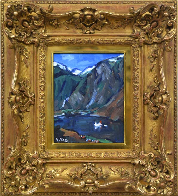 木村捷司「ソグネフィヨルド(ノルウェー)」油絵・F2号