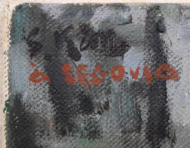 木村捷司「セゴヴィアの少女」油絵・F4号 サイン・タイトル拡大画像