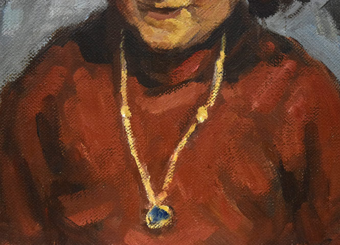 木村捷司「セゴヴィアの少女」油絵・F4号 拡大画像2