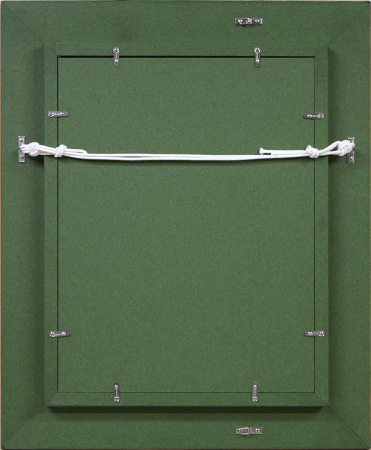 木村捷司「セゴヴィアの少女」油絵・F4号 額縁裏側画像