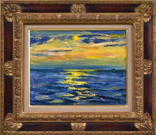 木村捷司「北洋の晴れ間(おしょろ丸にて)」油絵・F6号