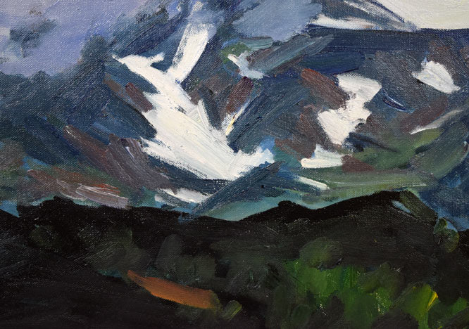 木村捷司「霧の羅臼岳」油絵・F20号 拡大画像2