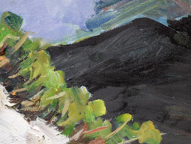 木村捷司「霧の羅臼岳」油絵・F20号 拡大画像3