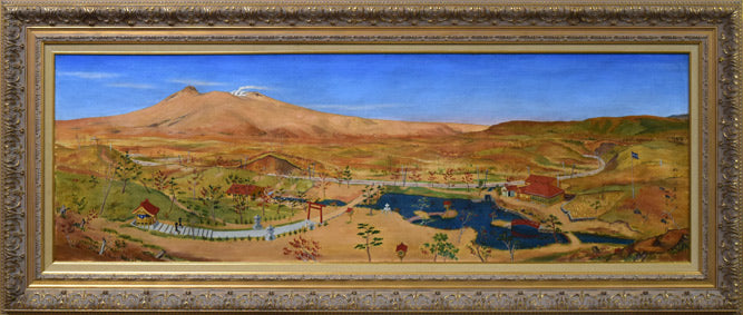 木村捷司「松風園眞景(函館・旧相馬家別荘)」油絵・変形60号