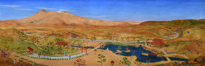 木村捷司「松風園眞景(函館・旧相馬家別荘)」油絵・変形60号 作品全体拡大画像