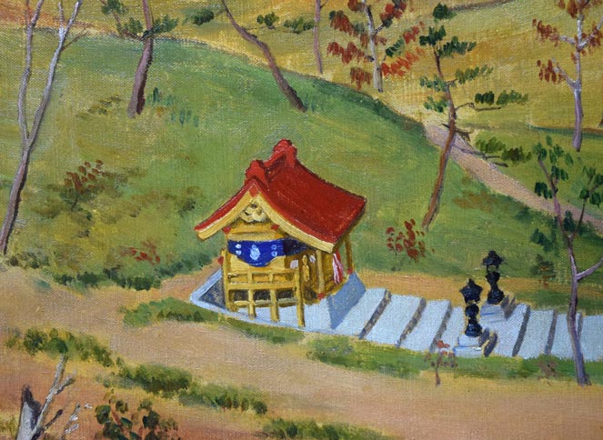 木村捷司「松風園眞景(函館・旧相馬家別荘)」油絵・変形60号 拡大画像5